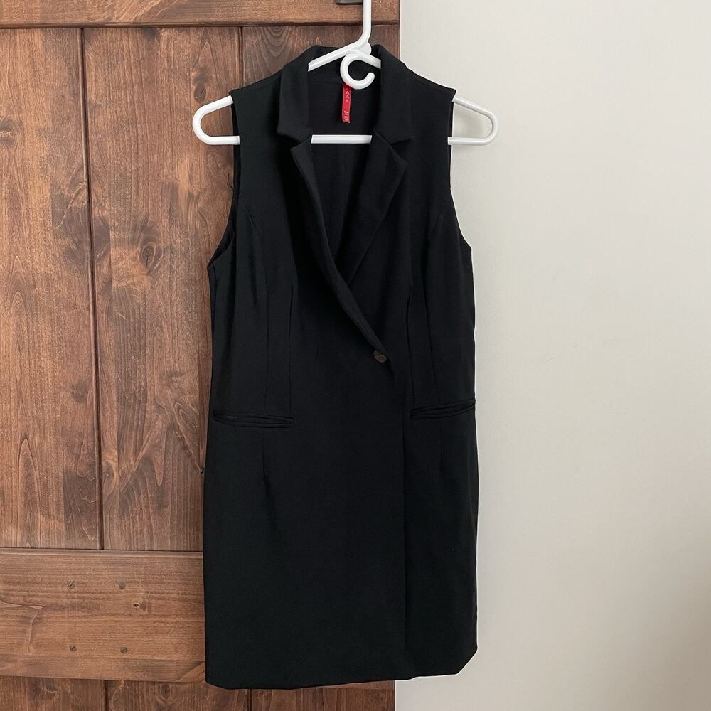Spanx The Perfect Vest Dress Size Medium Sleeveless V Neck Office Black